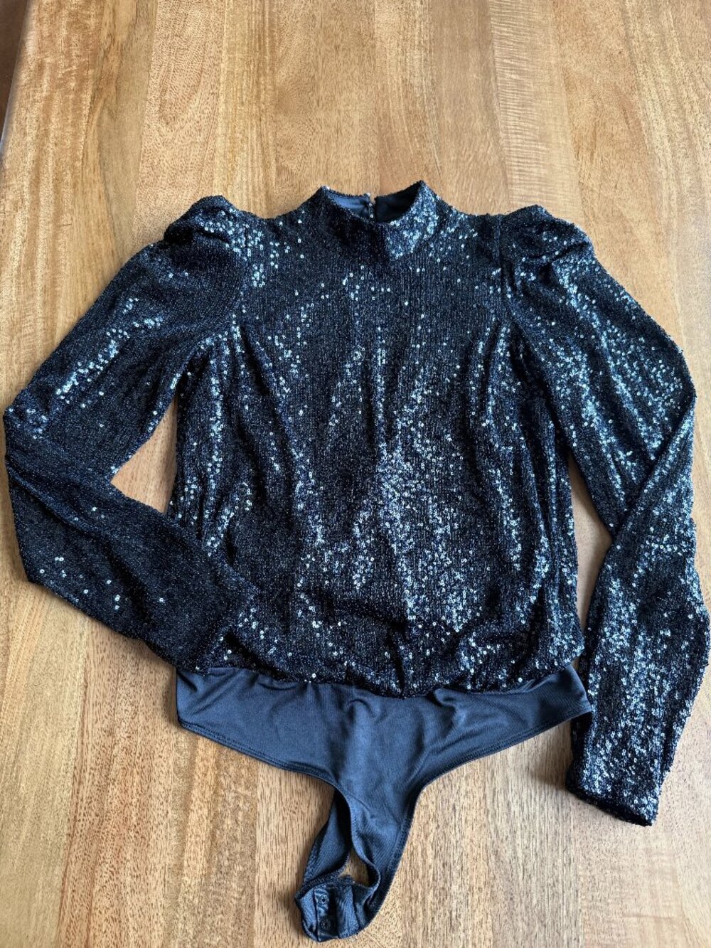 Rachel Zoe Women's Sequin Long-Sleeve Bodysuit | Size S